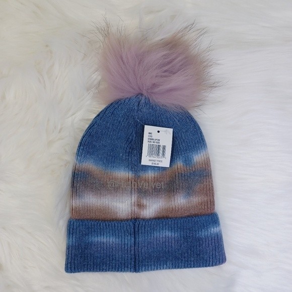 Furlux Pink Tie-Dye & Fox Fur Pom-Pom Beanie main image 6